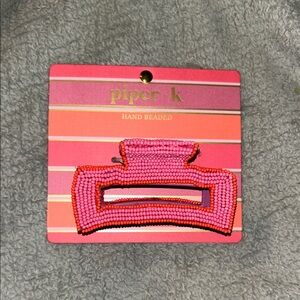 Piper K Pink Hand Beaded Hair Clip